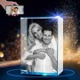 Personalized Crystal, 3D Crystal Photo, for Mom, Beautiful Premium Personalized Birthday Gift, Customized 3D Couple Gifts Straight edge vertical