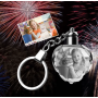 Mothers Day Personalized gift, Customized 2D Crystal Keychain with 7-color LED light, 2D Laser Gift （heart-shaped）
